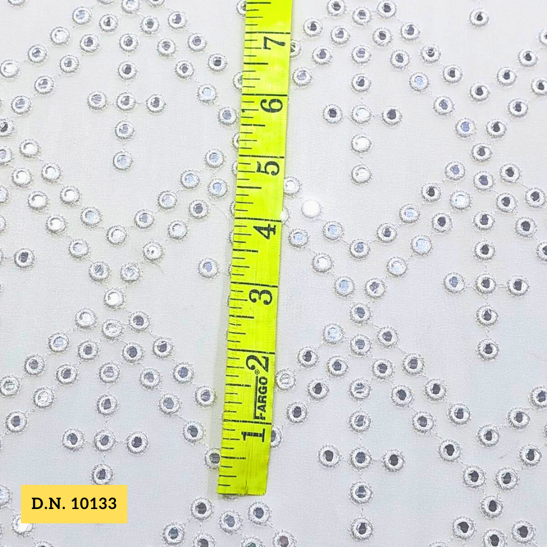 Dyeable Buy Mirror Work Georgette Fabric - Attributes: Comfortable & Soft