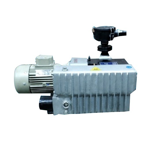 Oil Lubricated Vacuum Pump - 65 M3/Hr Capacity, Stainless Steel & Iron, White & Black Finish, 0.5 Mbar Max Vacuum, 2 Liters Oil Capacity, 1.4 Kg/Hr Water Vapour Capacity