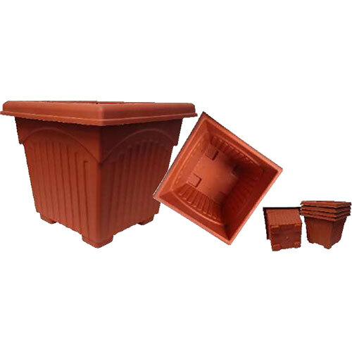 Square Planter - Polished Finish, Indoor & Outdoor Use | Versatile Flower Pot For Home And Garden Decor