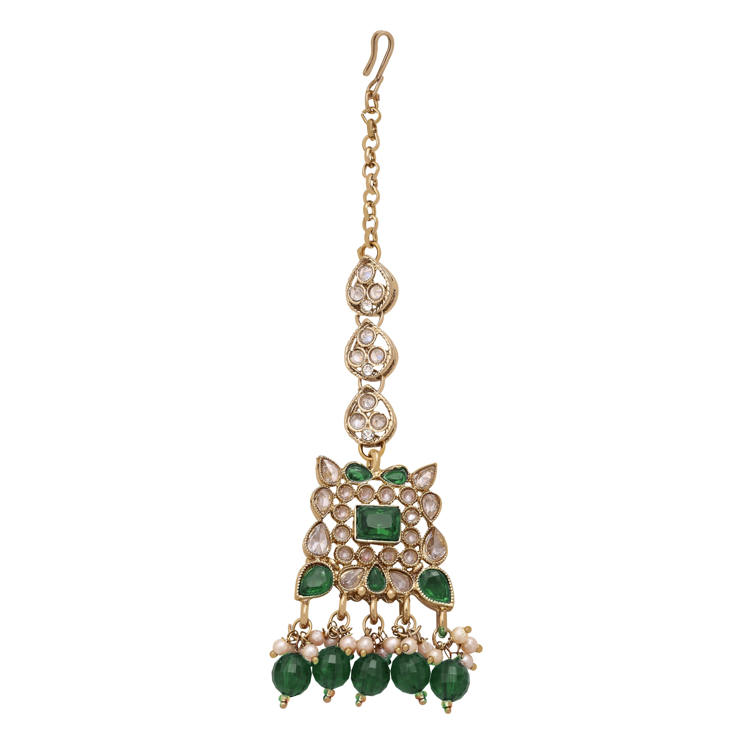 Traditional Jewelry| Wedding Collection Necklace | Choker Necklace | Bridal Reverse Ad Necklace | Designer Bridal Jewelry. - Color: Green
