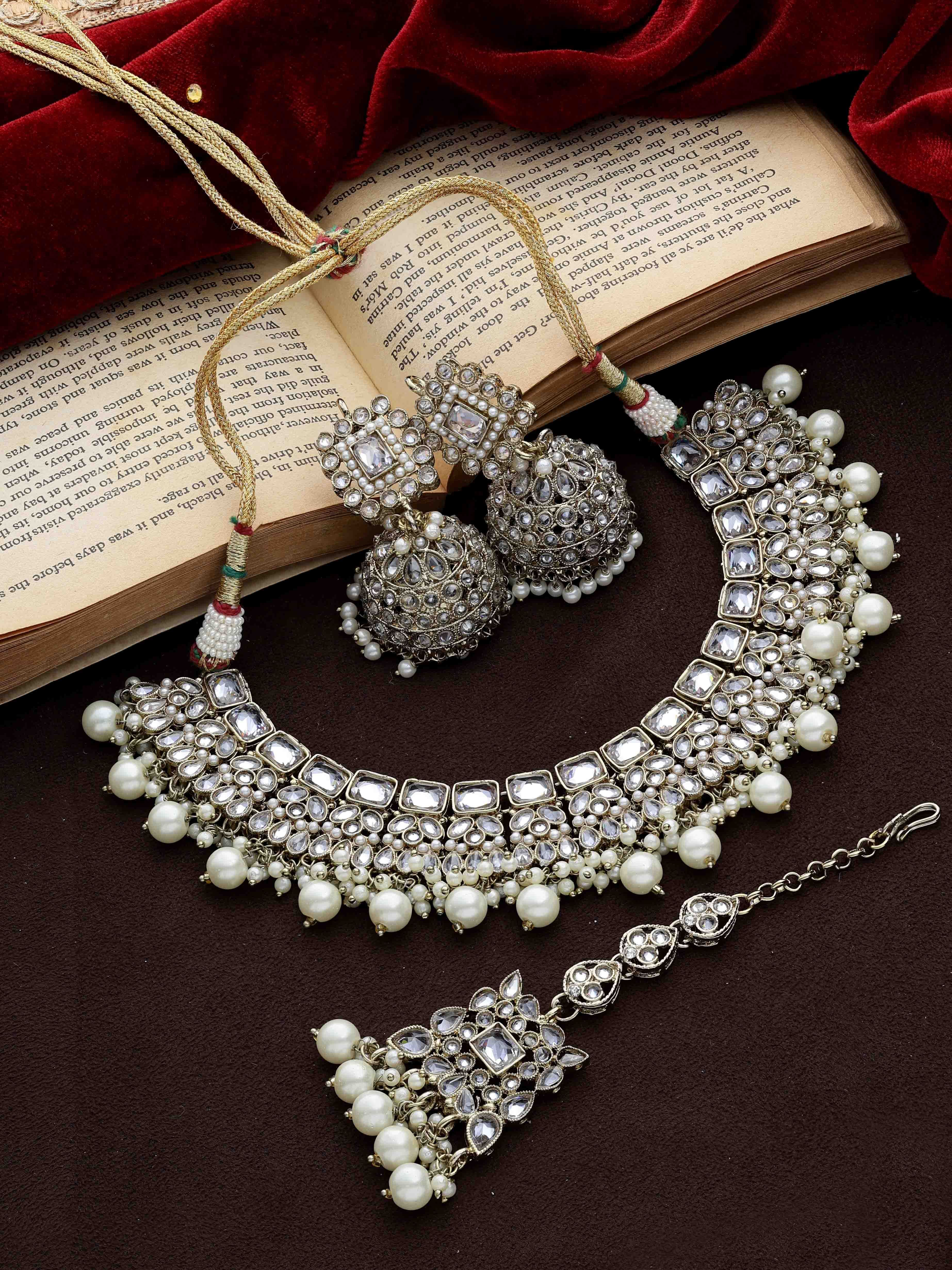 Traditional Jewelry| Wedding Collection Necklace | Choker Necklace | Bridal Reverse Ad Necklace | Designer Bridal Jewelry.. - Color: Lct