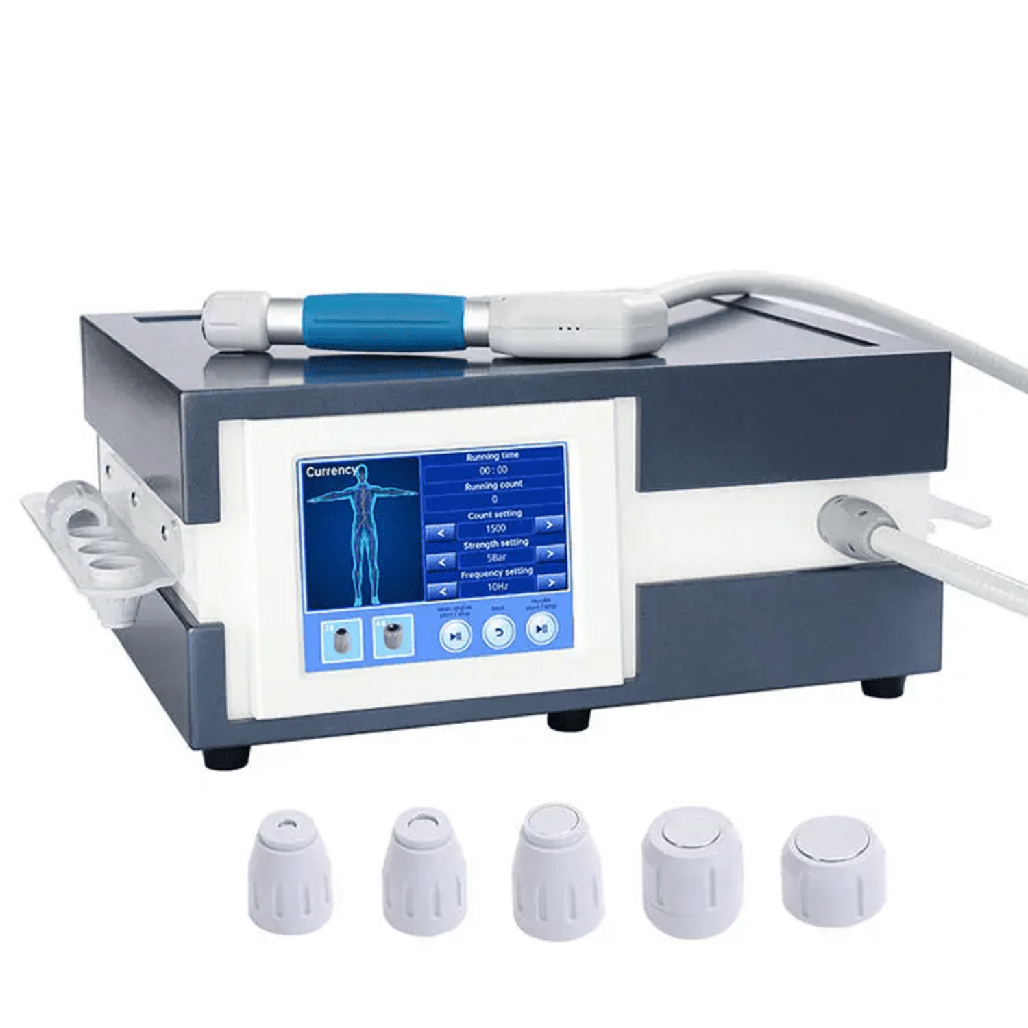 Biotronix Shockwave Therapy Clinical Touch Screen 7heads Foot Switch Pre Program Physiotherapy & Ed - Age Group: Adults