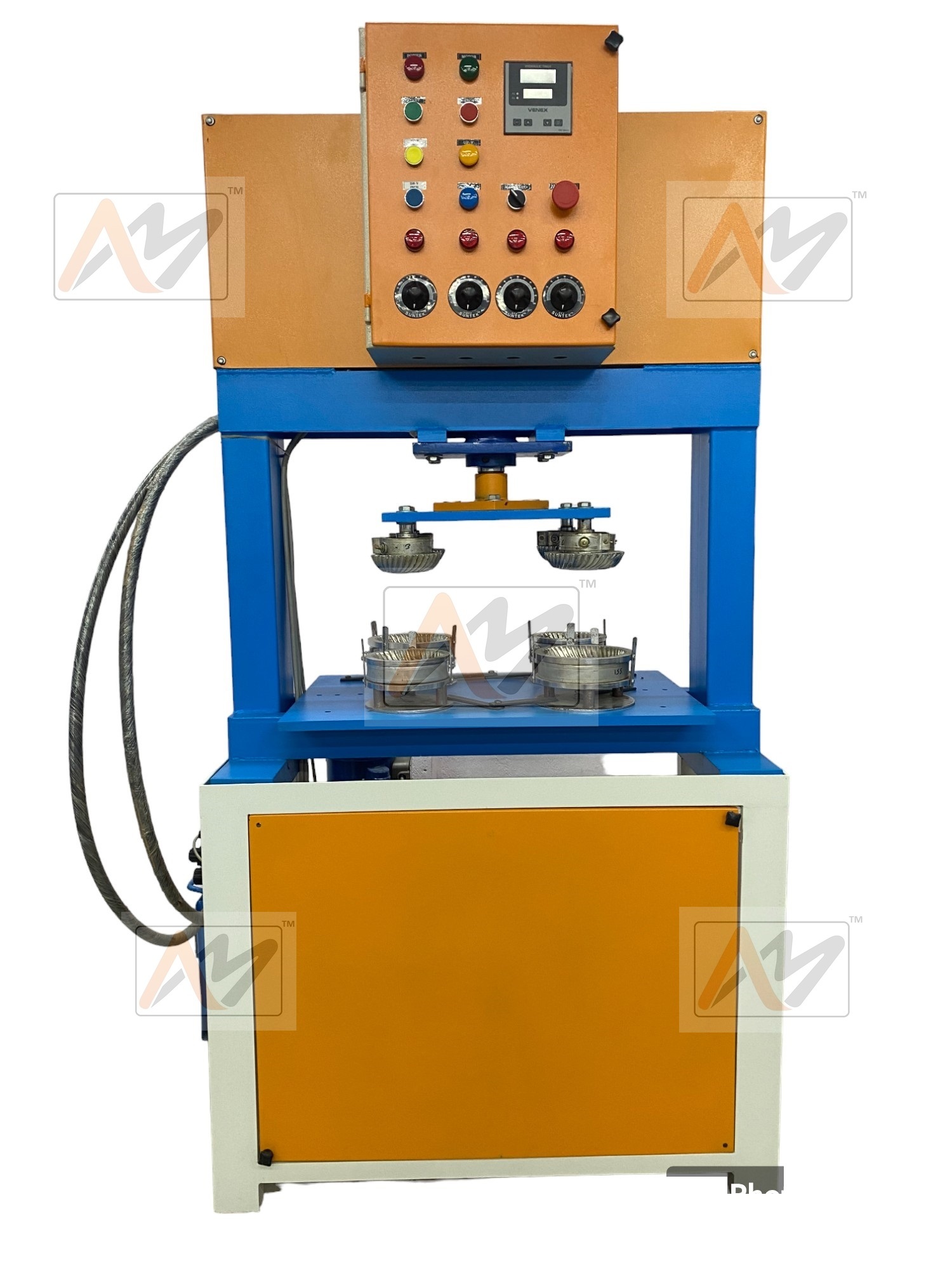 Paper Thali Making Machine - Automatic, 220v | Blue Color, 1-year Warranty, Human Machine Interface