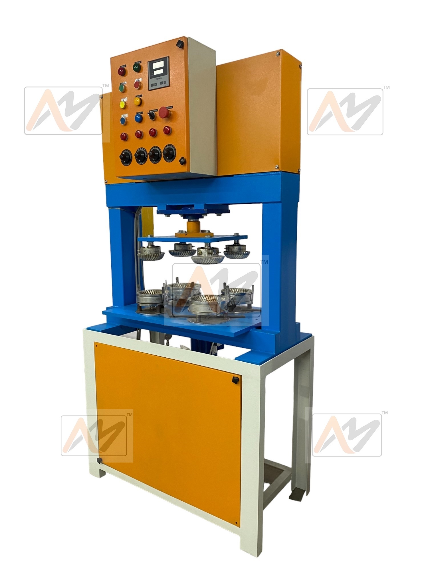 Paper Thali Making Machine - Automatic, 220v | Blue Color, 1-year Warranty, Human Machine Interface