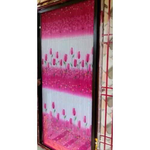 Pink Tulip Aluminum Sliding Door - Size: Customized
