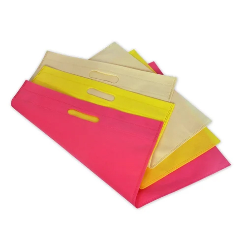 PP Non Woven D Cut Carry Bag - Eco-Friendly Non Woven Fabric, 14x19 Inches , Customizable Offset Printing Surface, Convenient D-Cut Handle