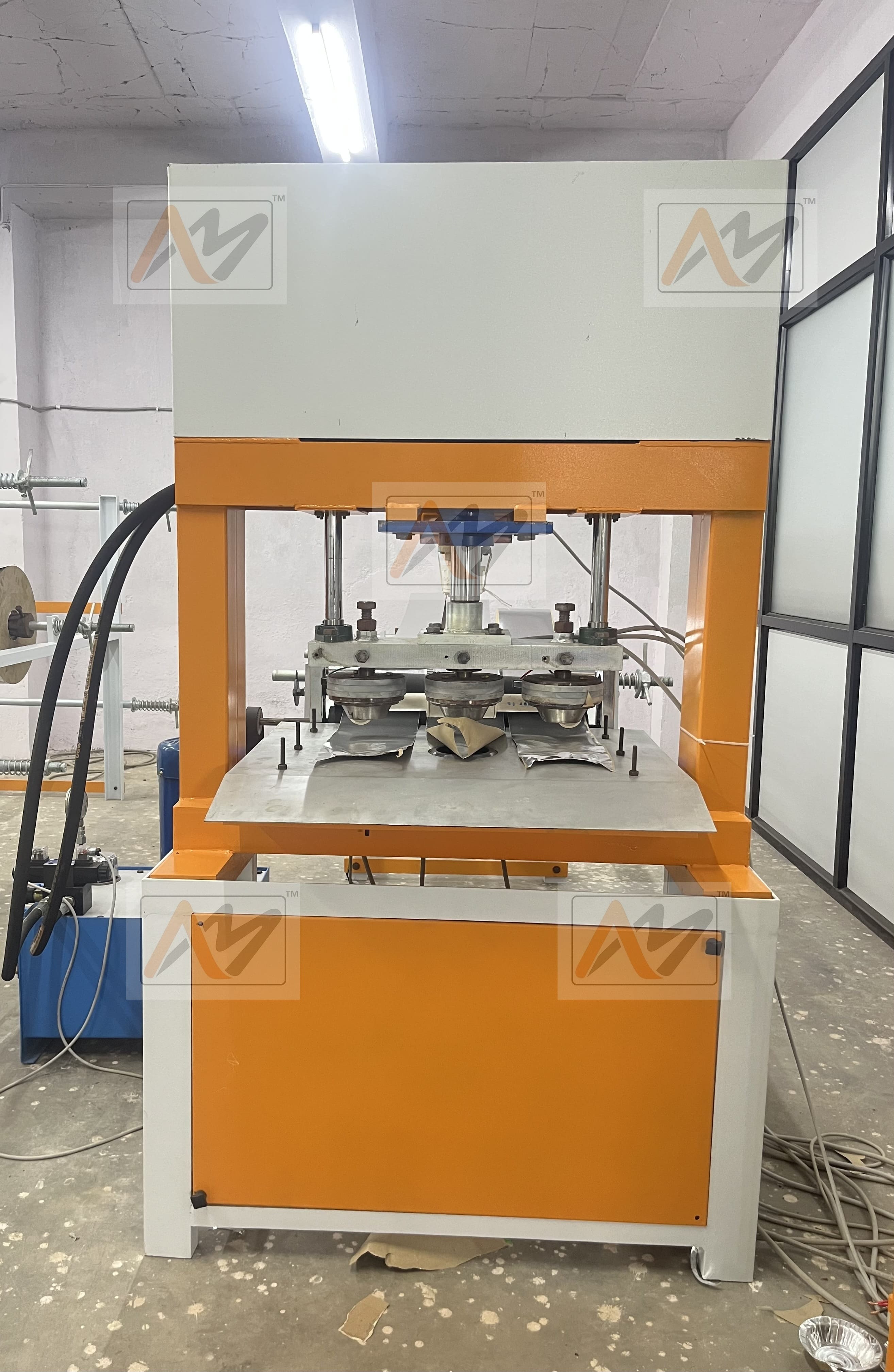 Automatic Paper Dona Making Machine With Triple Die - Color: Customise