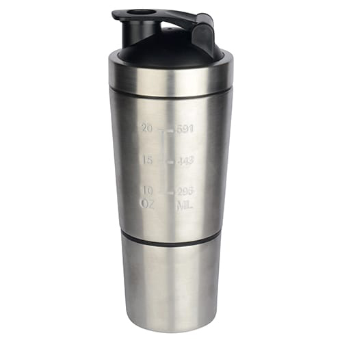 500ml Steel Shaker With Compartment - Color: As Per Requirement