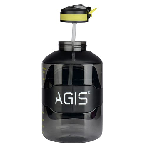 2200ml Heavy Gallon Shaker With Straw - Stainless Steel, 2200ml Capacity, Engraved Surface, Cork Sealing, Narrow Flip-top Lid, Custom Color Options