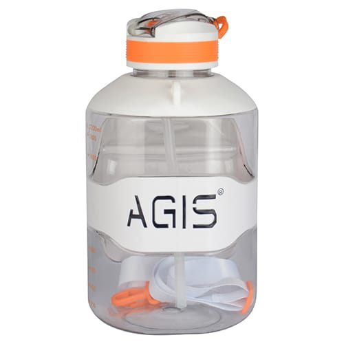 2200ml Heavy Gallon Shaker With Straw - Stainless Steel, 2200ml Capacity, Engraved Surface, Cork Sealing, Narrow Flip-top Lid, Custom Color Options