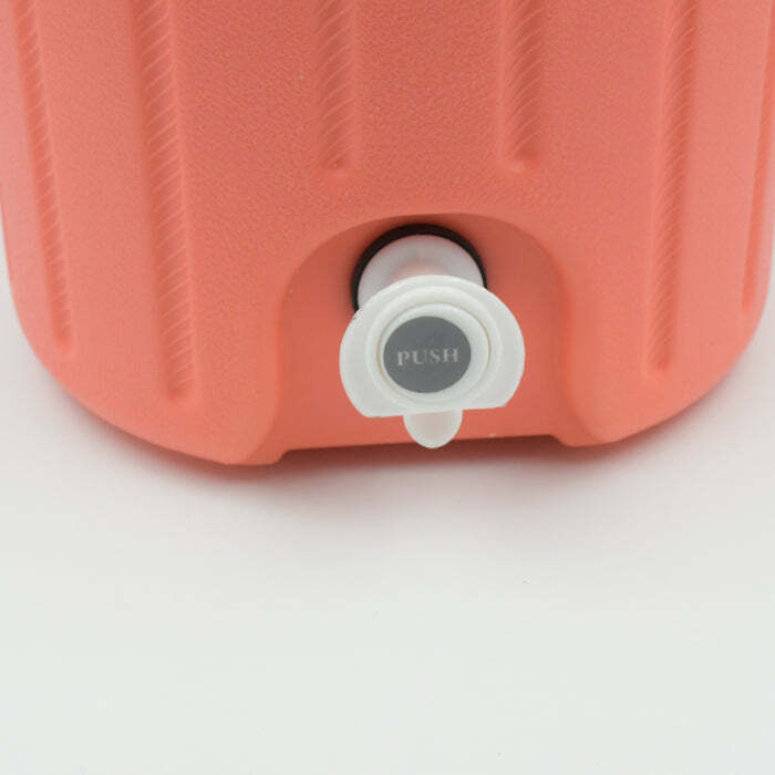 Water Jug - 7500ml, 33x20x20cm | Durable Plastic, Coral Color, Easy Flow Tap, Insulated With Polyurethane Foam, Portable For Travel & Home