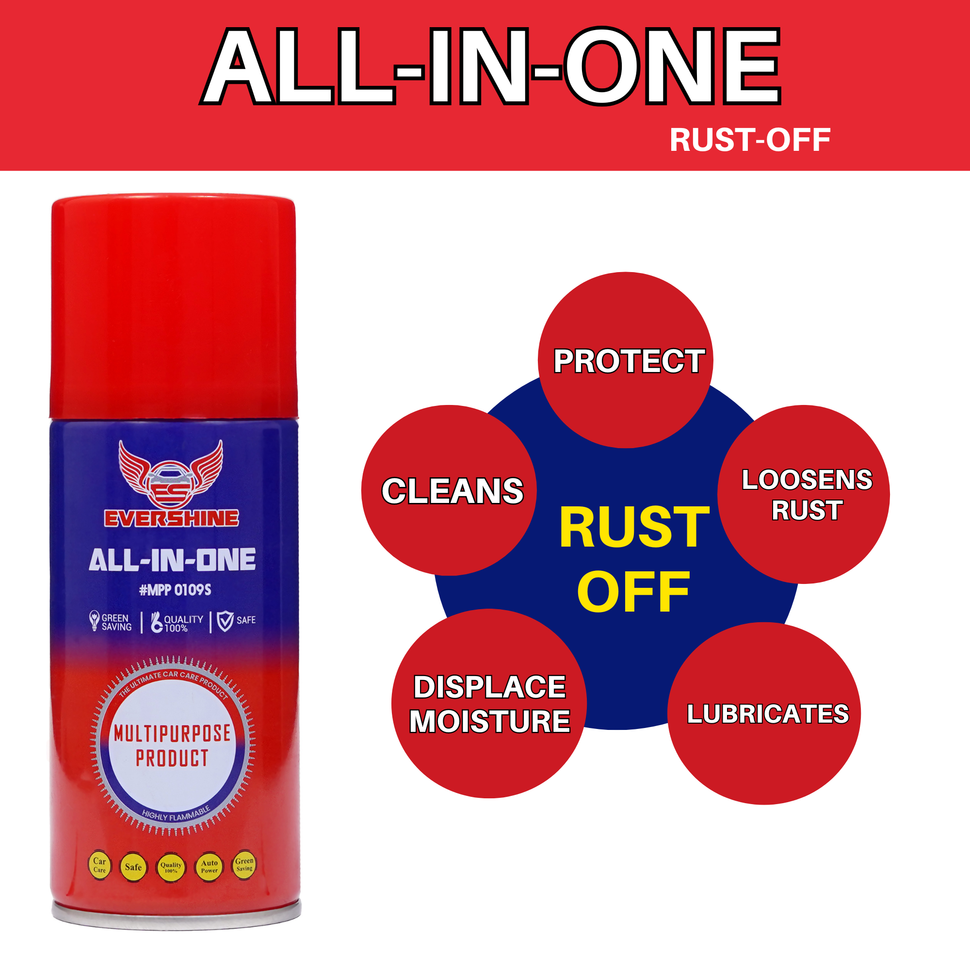 Multi Purpose Rust Cleaner Car Spray Booths Size: 500ml