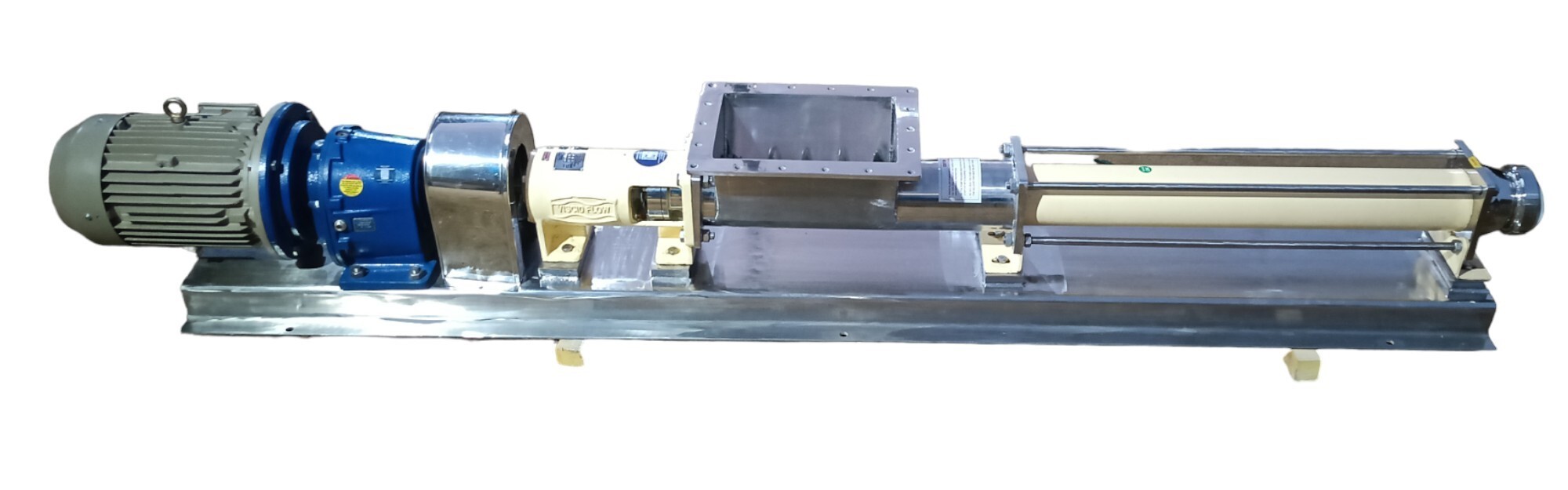 Hopper Type Progressive Cavity Pump - Stainless Steel 304/316, 175x25x30 Cm, Off-white | Flooded Suction, Self-priming, Mechanical Seal & Gland Packing, Maximum Flow Rate 20 M3/hour, Medium Pressure Up To 18 Bar, Ideal For Food Products