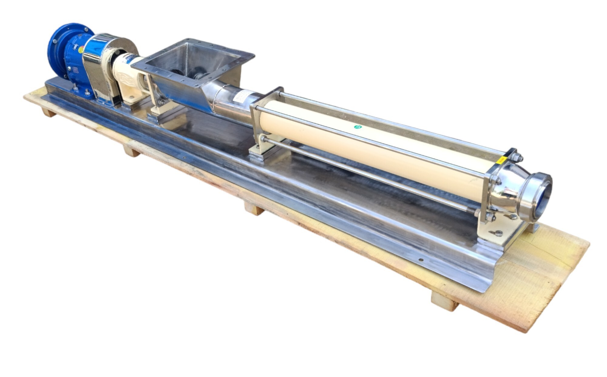 Hopper Type Progressive Cavity Pump - Stainless Steel 304/316, 175x25x30 Cm, Off-white | Flooded Suction, Self-priming, Mechanical Seal & Gland Packing, Maximum Flow Rate 20 M3/hour, Medium Pressure Up To 18 Bar, Ideal For Food Products