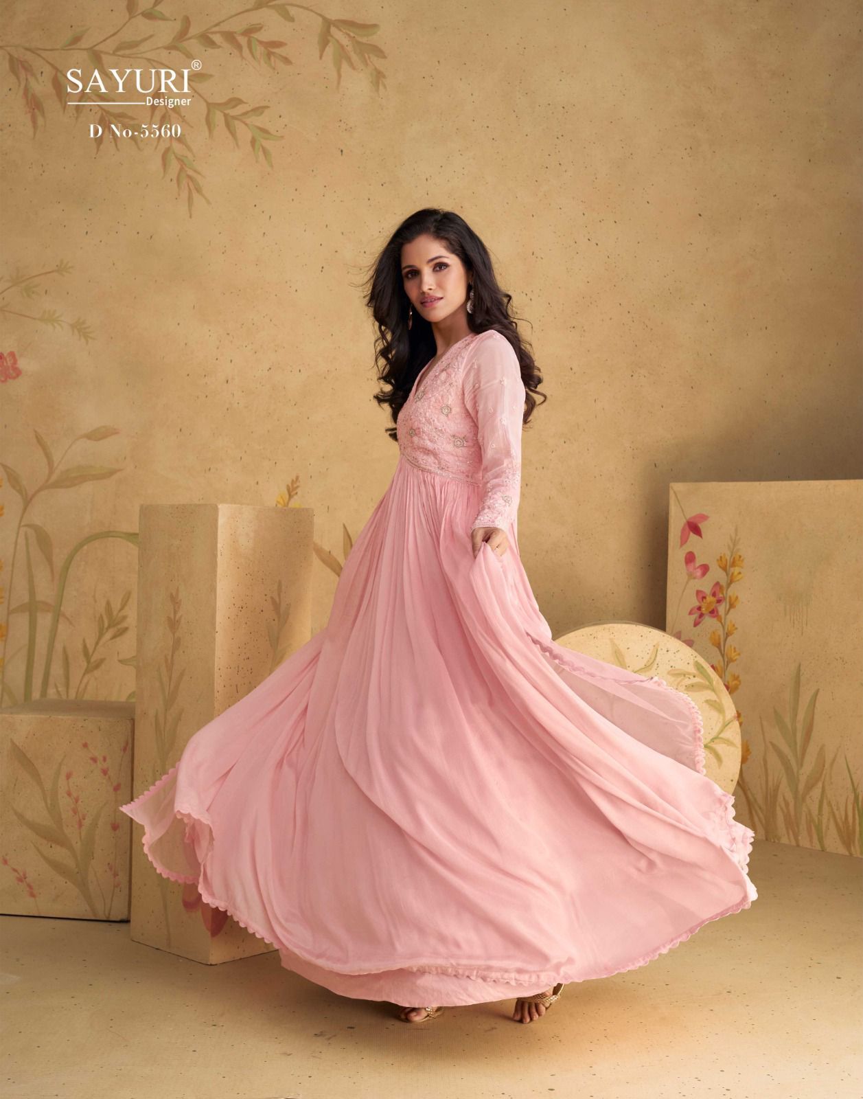 Gown Front And Back Embroidered ) - Color: 3