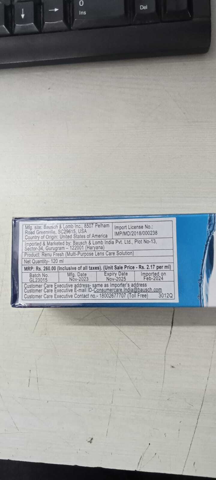 Renu - 120 Ml Packing Size | Bausch & Lomb Moisturizing Contact Lens Solution, Enhanced Comfort & Hydration For All-day Wear