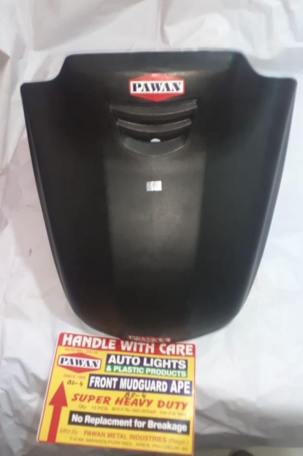 Front Mudguard - Aluminum Alloy 300 Mm Thick | Durable Black Protection For Ape Xtra Ldx Bs-6 Three Wheelers
