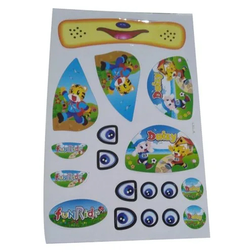 Vinyl School Cartoon Sticker - PVC Material, Square Shape, Multi-Colored | Modern Design, Outdoor Durable with Strong Adhesive