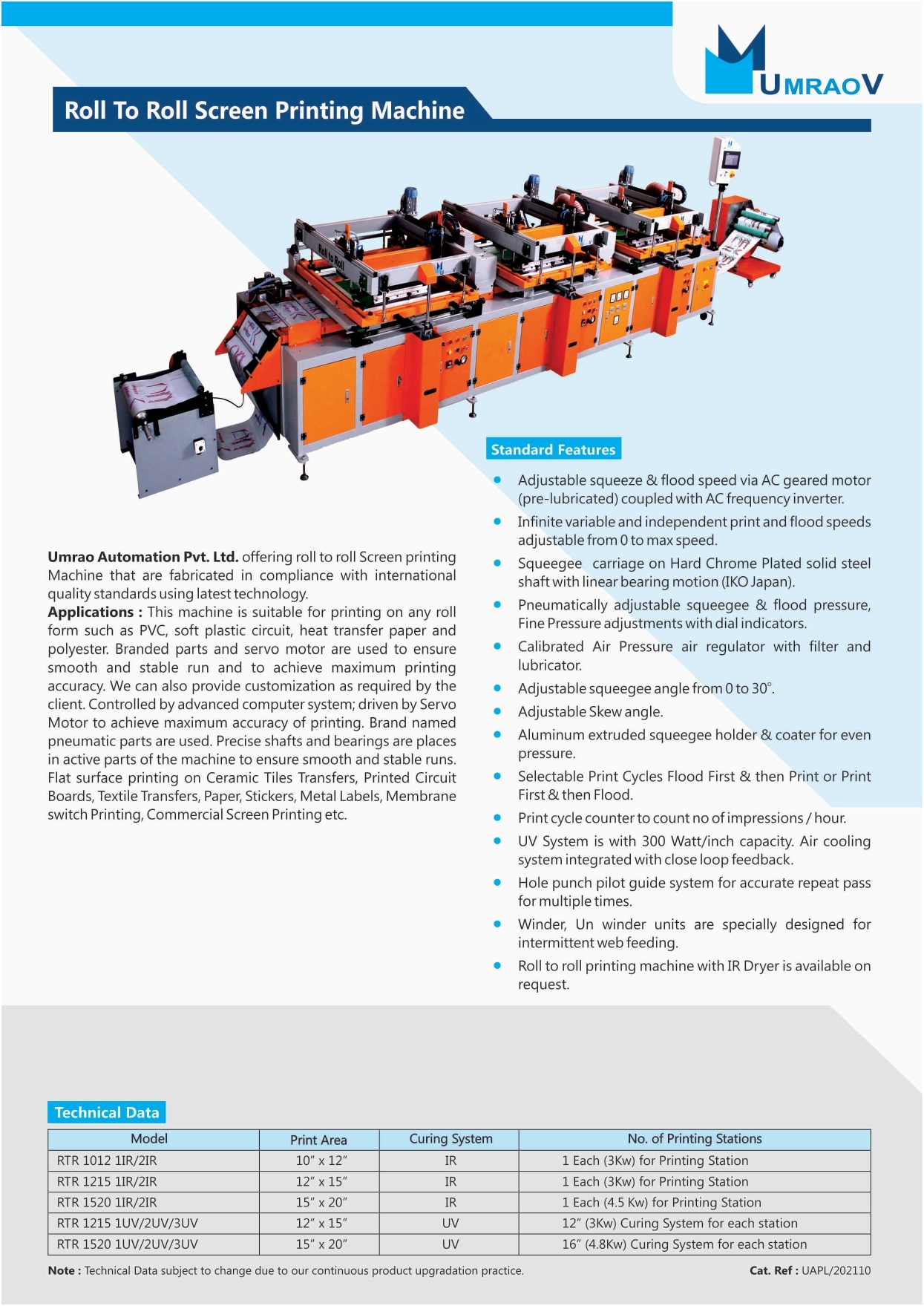 Roll To Roll 3 Colour Uv Screen Printing Machine - 15x20 Inches, 1800 Impressions/hr Capacity | Automatic Operation, Adjustable Squeegee Pressure, Integrated Air Cooling System