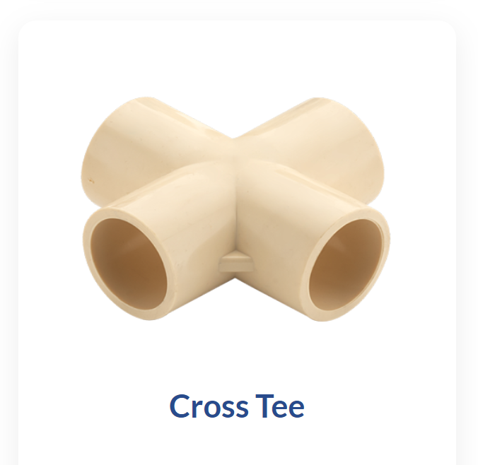 Cross Tee - Cpvc Material, Versatile Size For Various Pipe Diameters | Light Yellow Color, Flow Regulation For Oil And Chemical Fertilizer Systems