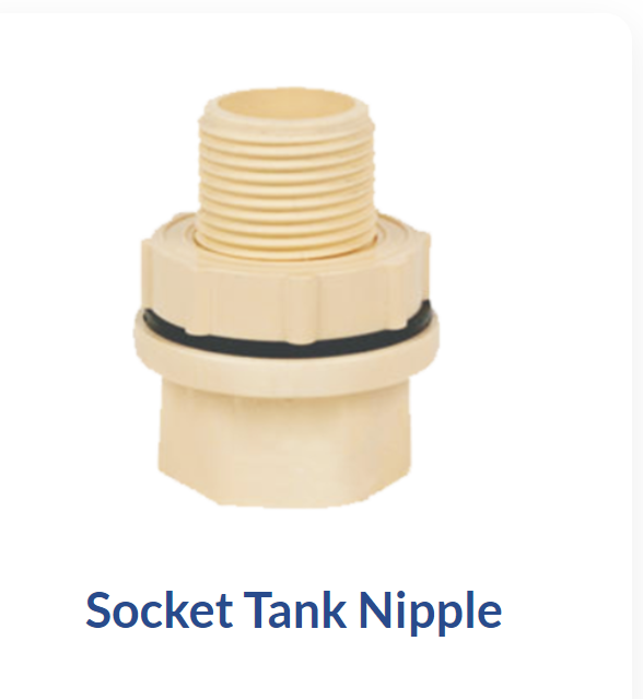 Socket Tank Nipple - Cpvc, Light Yellow Color | Direct Connection For Oil, Chemical Fertilizer, And Fluid Pipes