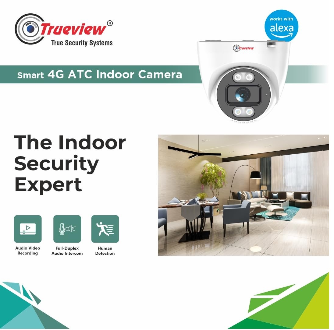Trueview Smart Security Camera 4g 3mp Cctv Dome Camera - T18185-a - Camera Size: 20mtr
