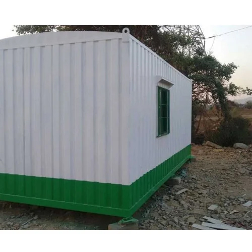 Color Coated Portable Cabin - Color: White & Green