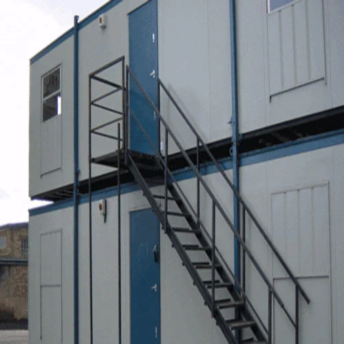 Multi-Story Portable Cabin - High-Quality Steel, White/Blue Color Options | Durable Storage Solution with Wind Resistance and Steel Windows & Doors