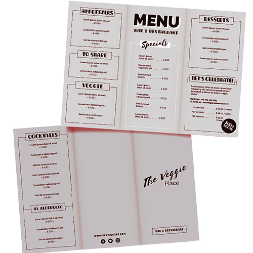 Menu Customized Designing Services