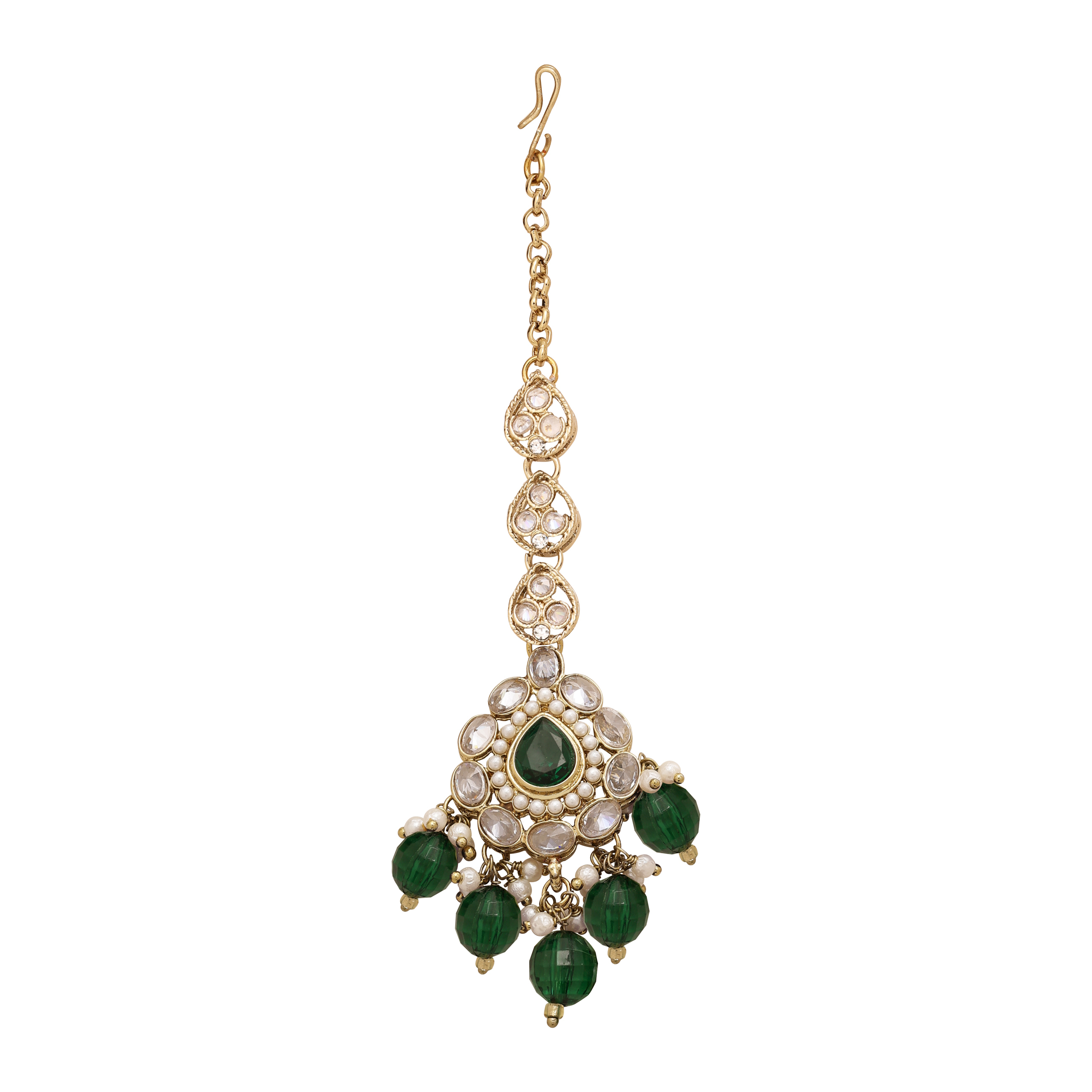Floral Bridal Necklace | Floral Beaded Necklace | Floral Jewelry Set| Bridal Reverse Ad Necklace|kundan Floral Necklace . - Color: Green