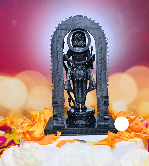 3d Matrix Ram Lalla Statue - Resin, 3 Inches High, Black Color | Durable, Easy To Clean, Washable, Rust Proof, Ideal For Temple And Car Dashboard Decor