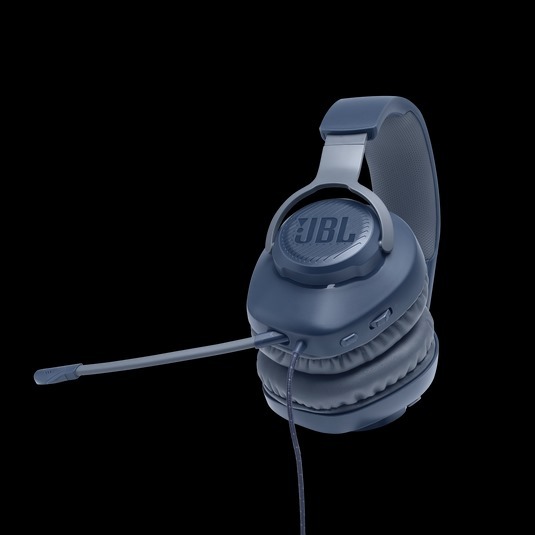 Jbl Quantum 100 - 1.8m Cable, Dark Blue, 40mm Drivers, 20-20khz Frequency Response | Clear Voice, Memory Foam Comfort, Immersive Gaming Audio