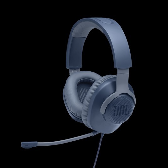 Jbl Quantum 100 - 1.8m Cable, Dark Blue, 40mm Drivers, 20-20khz Frequency Response | Clear Voice, Memory Foam Comfort, Immersive Gaming Audio