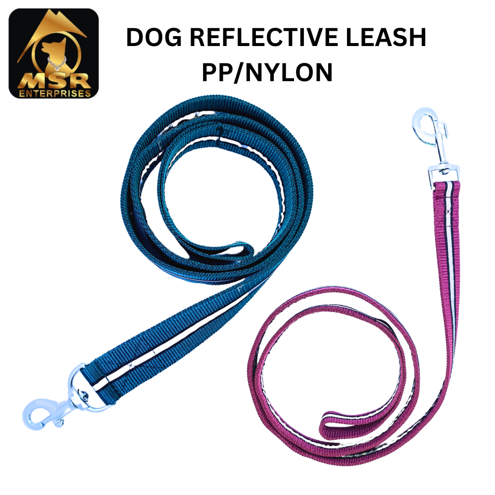 Reflective Dog Leash - High-quality Nylon, Available In Multiple Sizes And Multicolor Options | Enhanced Visibility For Safe Evening Walks