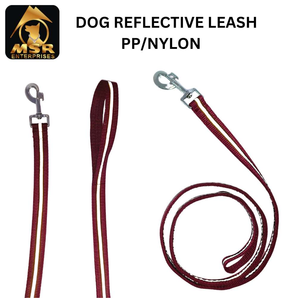 Reflective Dog Leash - High-quality Nylon, Available In Multiple Sizes And Multicolor Options | Enhanced Visibility For Safe Evening Walks