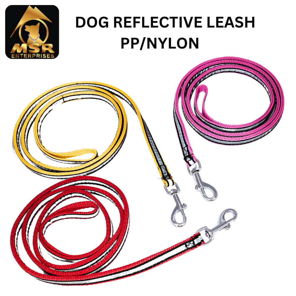 Reflective Dog Leash - High-quality Nylon, Available In Multiple Sizes And Multicolor Options | Enhanced Visibility For Safe Evening Walks