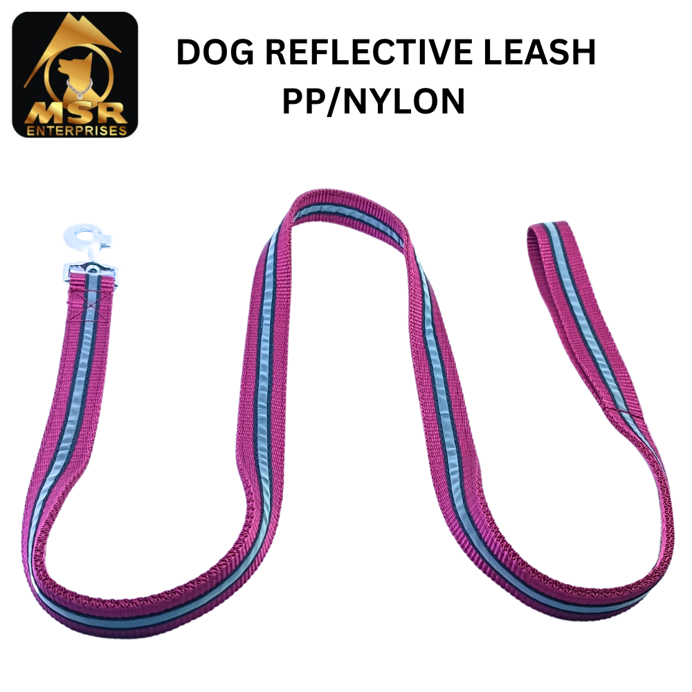 Reflective Dog Leash - High-quality Nylon, Available In Multiple Sizes And Multicolor Options | Enhanced Visibility For Safe Evening Walks