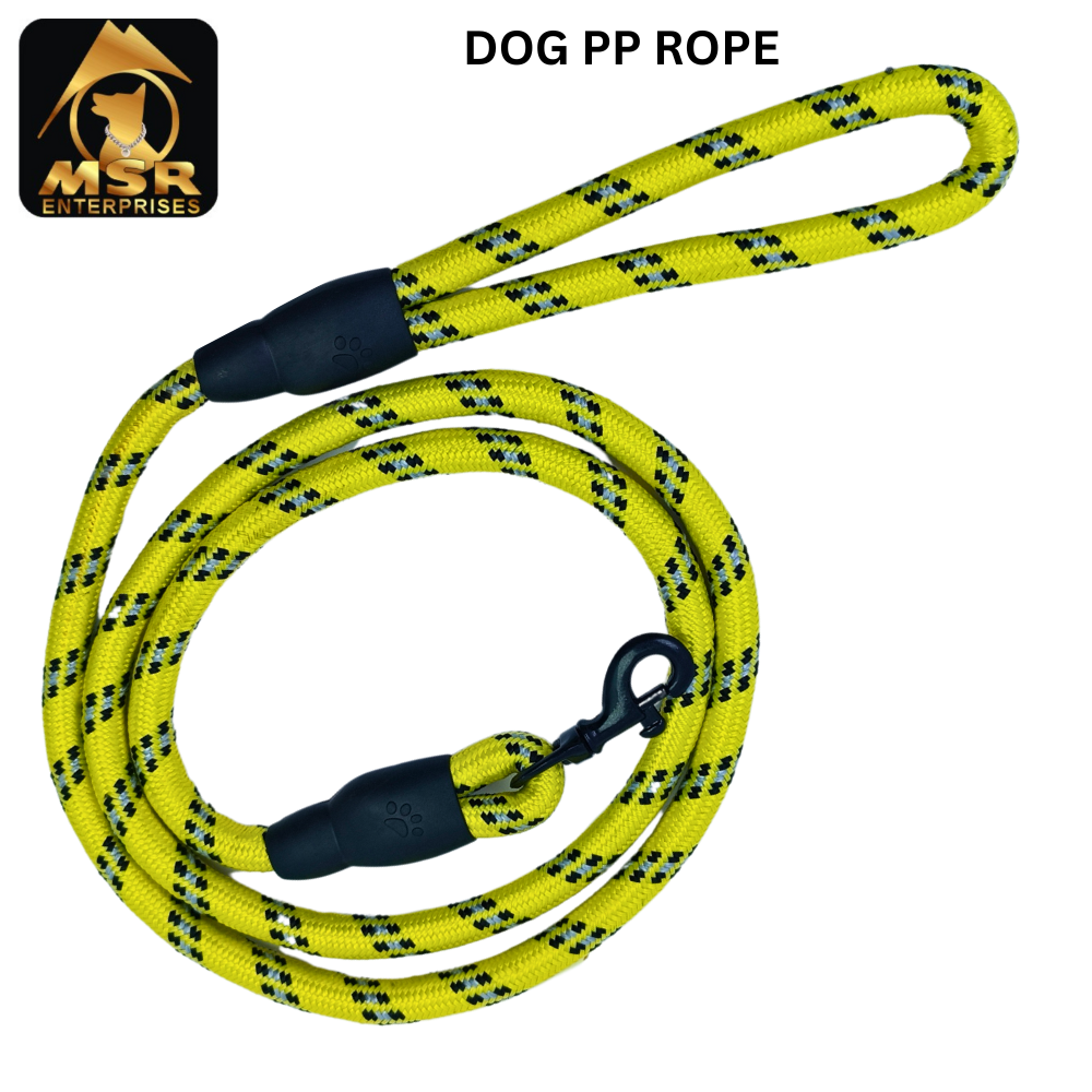 Dog Pp Rope - 6 Mm , Durable High-quality Pp Material, Sleek Black Color, Ideal For Walking, Training, And Playing With All Dog Breeds