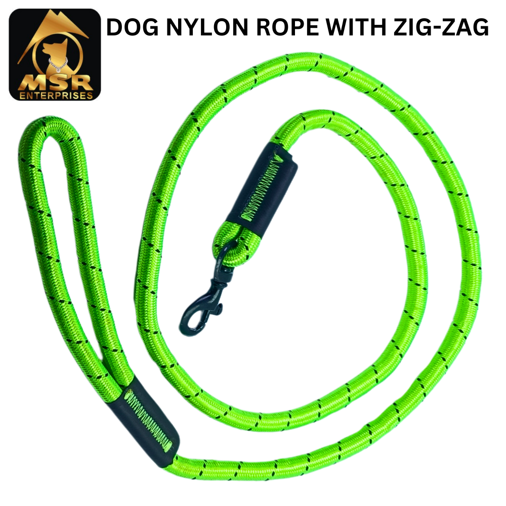 Dog Rope Zig-zag (Nylon) - 6mm Multi-color | Durable Nylon, Eye-catching Zig-zag Pattern, Comfortable Grip, Ideal For Training And Playtime