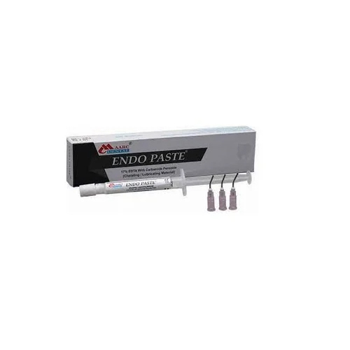 Maarc Endo Paste एक विशेष रूप से तैयार किया गया सामग्रियों का मिश्रण है, जो एंडोडॉन्टिक उपचार में उपयोग किया जाता है। यह एक उच्च गुणवत्ता वाली पैस्ट है जो दांतों की जड़ की नहरों में भरा जाता है।