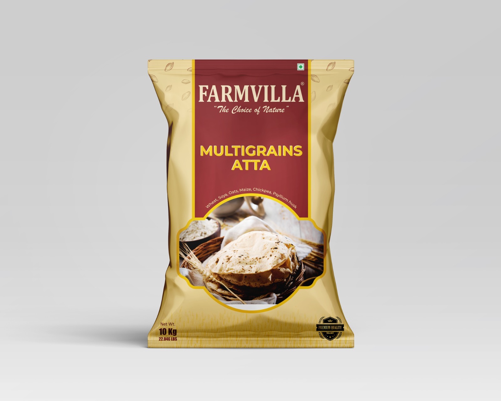 Wheat Flour - Premium Sharbati Atta, Delicate Smell, White Powdered Texture, 12-month Shelf Life