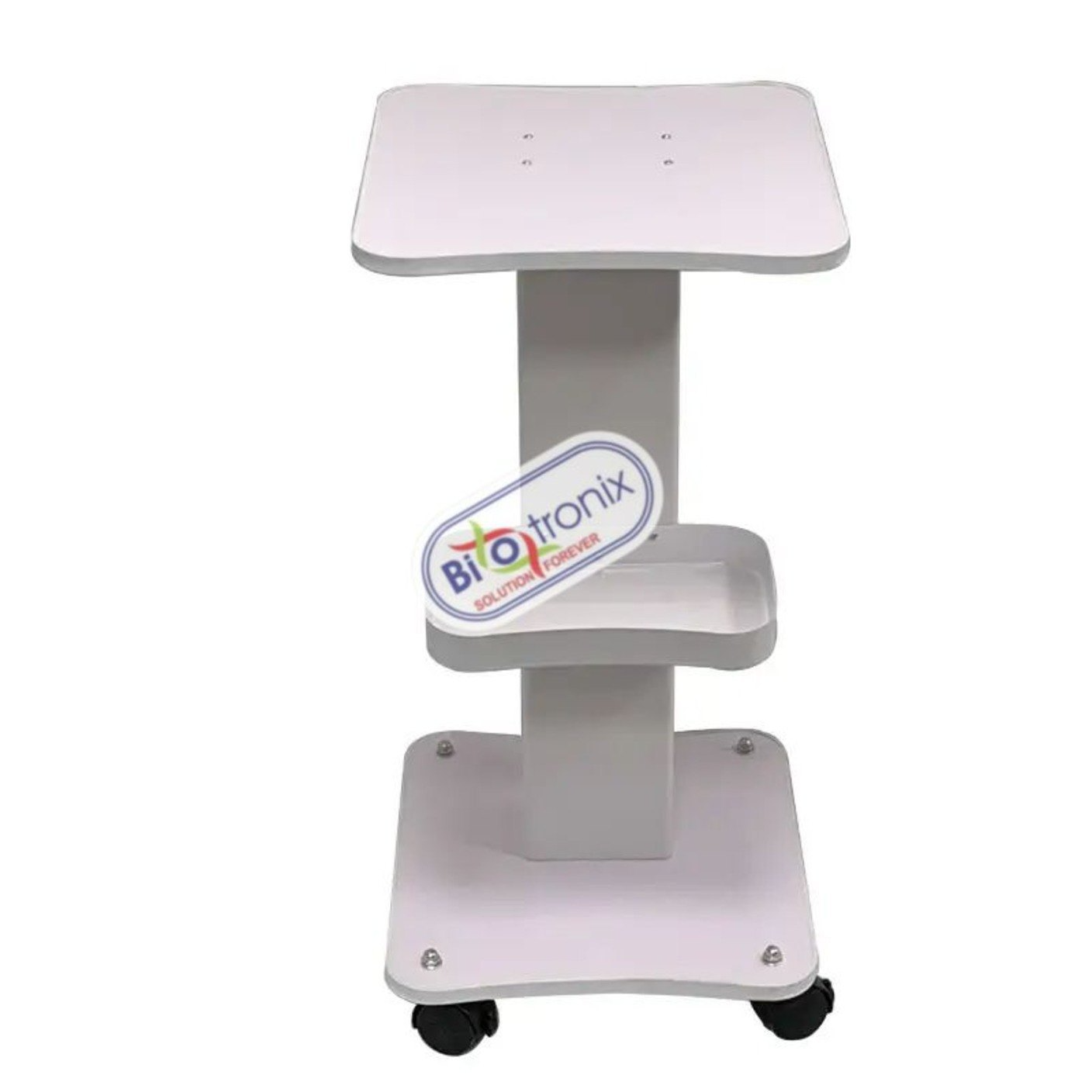 Salon Equipment Trolley - Aluminum Alloy And Abs Material, White Color | Heavy Duty With 30kg Weight Capacity, 4 Mobility Wheels, Foldable Design, Easy To Clean Removable Tray