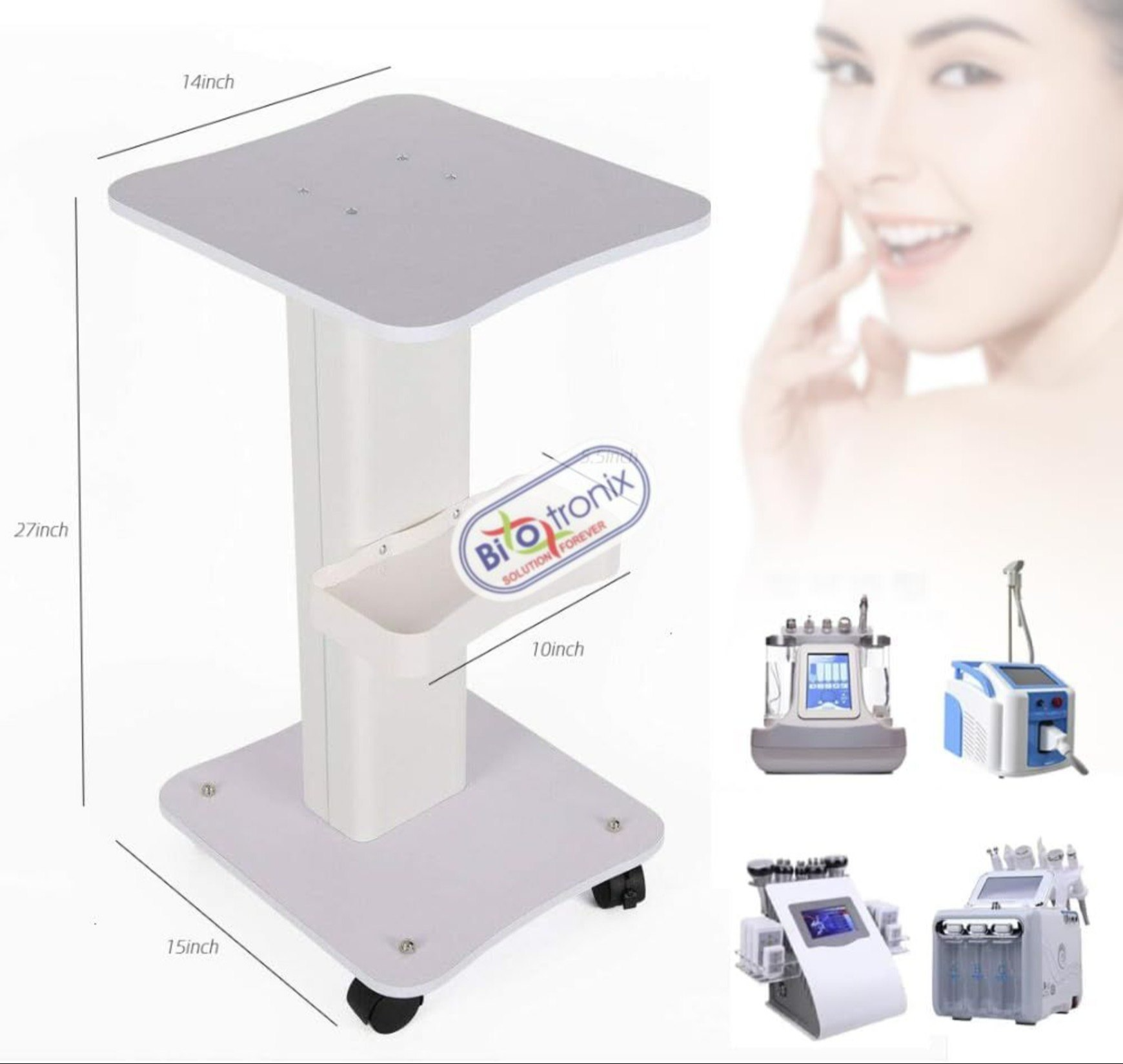 Beauty Salon Tool Caddy - Color: White