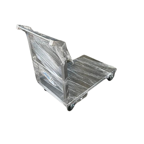 Platform Trolley - Stainless Steel, Silver Color | Ergonomic Handle, Smooth-rolling Wheels, Compact Storage
