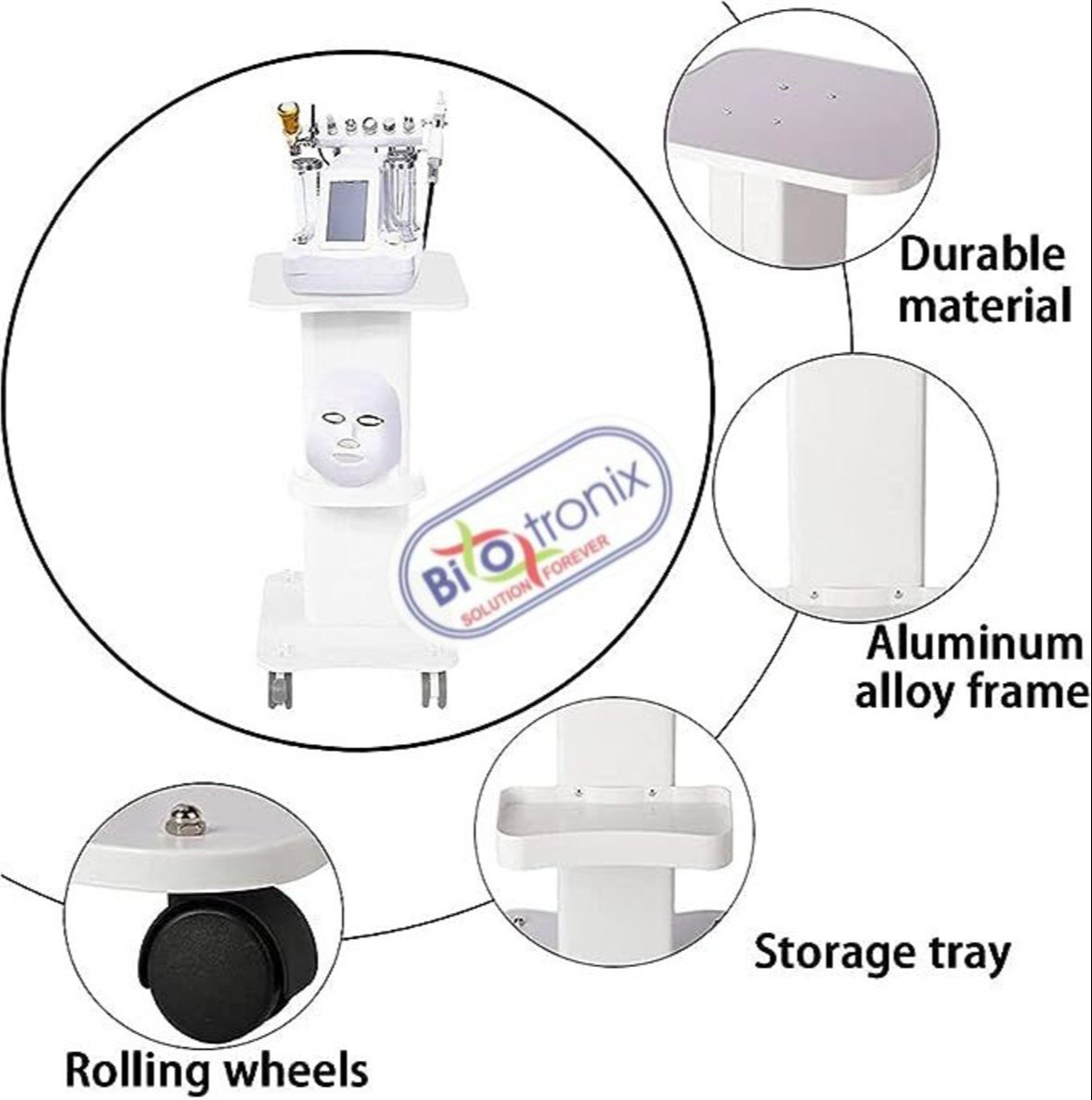 Salon Trolley With Adjustable Trays Hair Salon Equipment Mobile Trolley