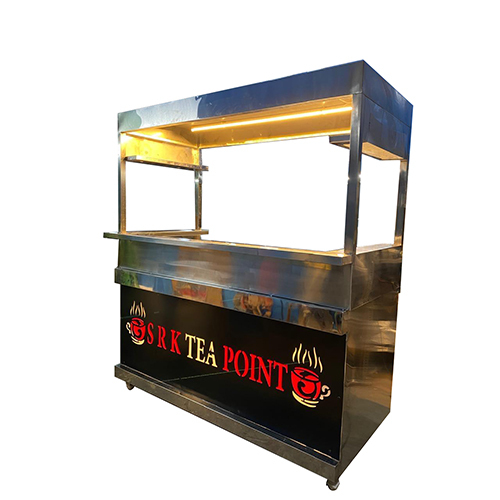 Ss Tea Counter - Stainless Steel, 60x30x34+40 Inches | Free-standing Design With Heat Retention System And Built-in Storage