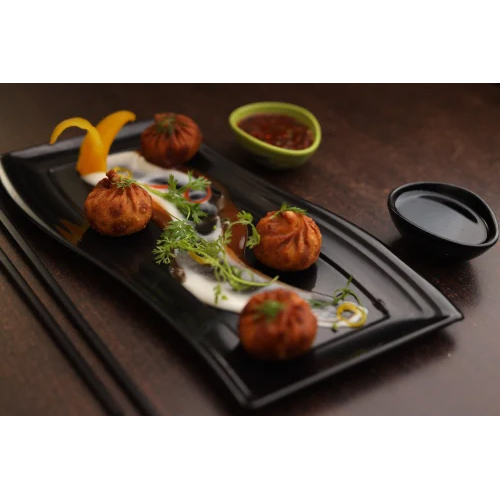 Veg Schezwan Momo - Tinned Frozen Snack, Baked with Fresh Vegetables and Authentic Schezwan Sauce, Crispy Texture with Juicy Filling