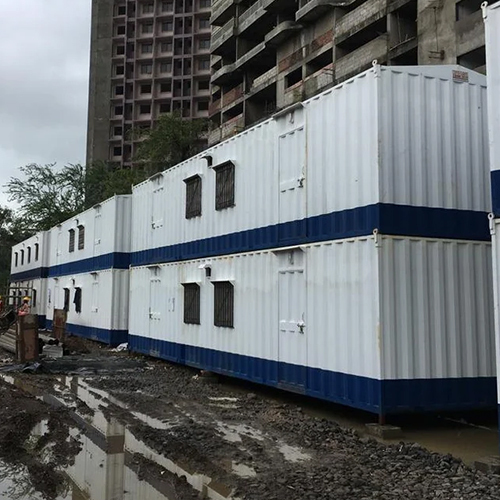 Industrial Portable Cabin - MS Roof Material, L-40 Feet Dimensions , Customizable Wall Panel Thickness for Office or Housing Use