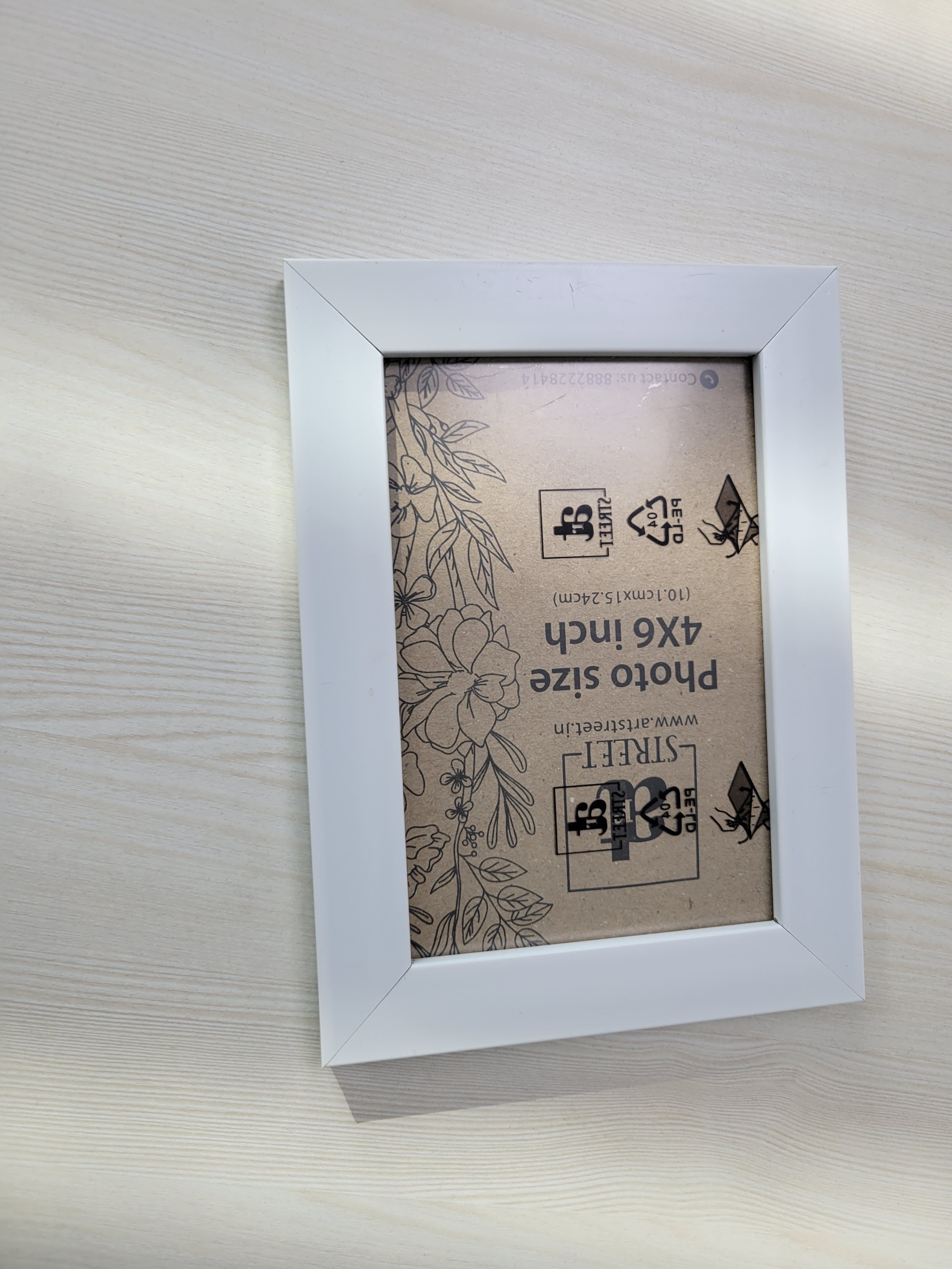 Synthetic Wood Table Photo Frame - 4x6 Inches | Modern Design, Unbreakable Plexi Glass, Customizable Options, Easy Maintenance, Eco-friendly Materials