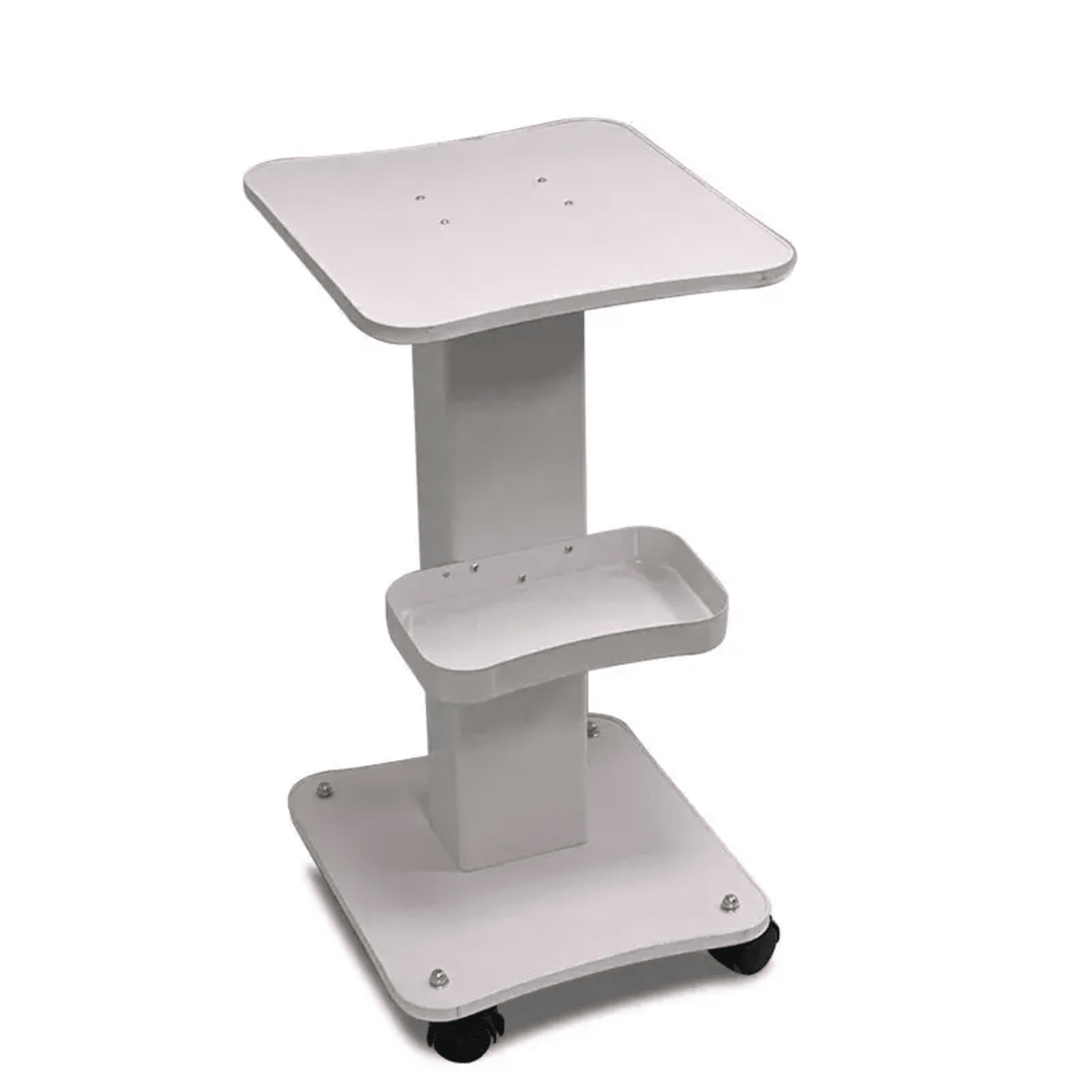 Plastic Trolley Movable With Storage Tray & Wheels For Physiotherapy Machines